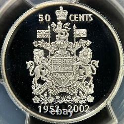 CANADA. 2002, 50 cents, argent PCGS PR70 Top Pop? Jubilé, Médaille