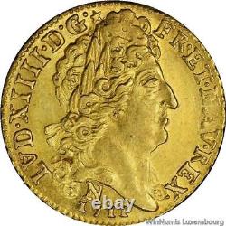 CC002 TOP POP 1/0 Louis D'or Louis XIV 1711 N Montpellier Or Or PCGS MS62