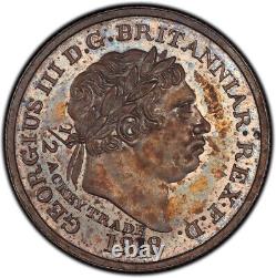 Côte de l'Or de Grande-Bretagne 1818, PREUVE 1/2 Ackey en argent, PCGS PR-65, Meilleur exemplaire connu 1