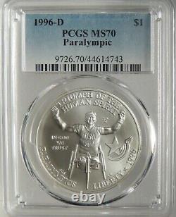 Dollar d'argent commémoratif des Jeux paralympiques de 1996, PCGS MS70 #44614743 Top Pop.