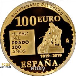 Espagne 2019M 100 Leone Leoni Musée du Prado 200 ans DCAM PCGS PR 69 + COA Top Pop