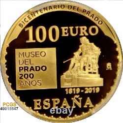 Espagne 2019M 100 Leone Leoni Musée du Prado 200 ans DCAM PCGS PR 69 + COA Top Pop