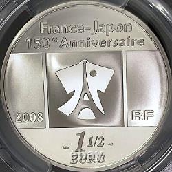 FRANCE. 2008, 1-1/2 Euro, Argent PCGS PR70 Top Pop? Tokyo, Paris, Japon
