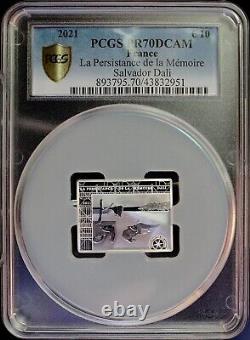 France 2021 10 La Persistance de la Mémoire-Dali, DCAM PCGS PR 70+COA Top Pop  	<br/>	 	 <br/> La Persistance de la Mémoire-Dali, France 2021 10, DCAM PCGS PR 70+COA Top Pop