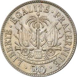 Haïti 20 centimes 1907, PCGS MS64, République d'Haïti (1863 1985) Meilleure Population