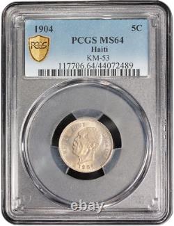 Haïti 5 centimes 1904, PCGS MS64, République d'Haïti (1863 1985) Top Pop