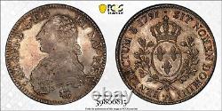 Louis XVI ECU 1791 A Pointed PCGS MS64 Top Pop Coin de Fleur de Coin Grande Beauté