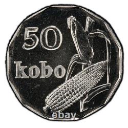 Nigéria 50 Kobo 1991 Collection de la Monnaie Kings Norton PCGS SP68 ÉPREUVE TOP POP