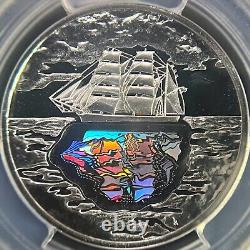 POLOGNE. 2007, 10 Zlotych, Argent PCGS PR70 Top Pop? Joseph Conrad, Hologramme