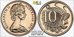 Pièce de monnaie australienne de 10 cents non circulée de 1972, évaluée MS68 par PCGS, la plus haute note attribuée à cette date clé.