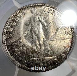 Pièce de monnaie en argent de 20 centavos des États-Unis/Philippines de 1945 PCGS MS67+ tonifiée 20C Top Pop 7/0