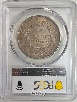 Pièce en argent Boliviano PCGS MS63 L/E A Fuerza Error FE KM160.1 Top Pop de 1872