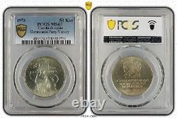 Tchécoslovaquie 50 Korun 1973 Argent PCGS MS67 Top Pop Victoire du Parti Communiste