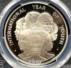 Top Pop Jamaïque 1985 $10 Argent Année de la Jeunesse Profonde Cameo Épreuve Pcgs Pr 69 Dcam